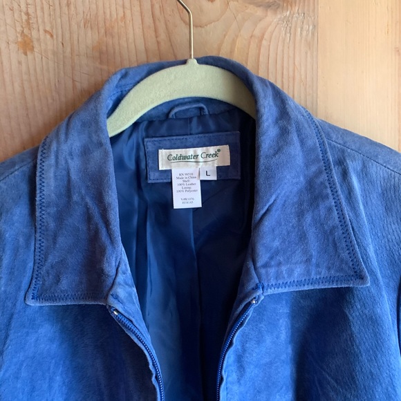 Coldwater Creek Blue Leather Jacket - Picture 3 of 5